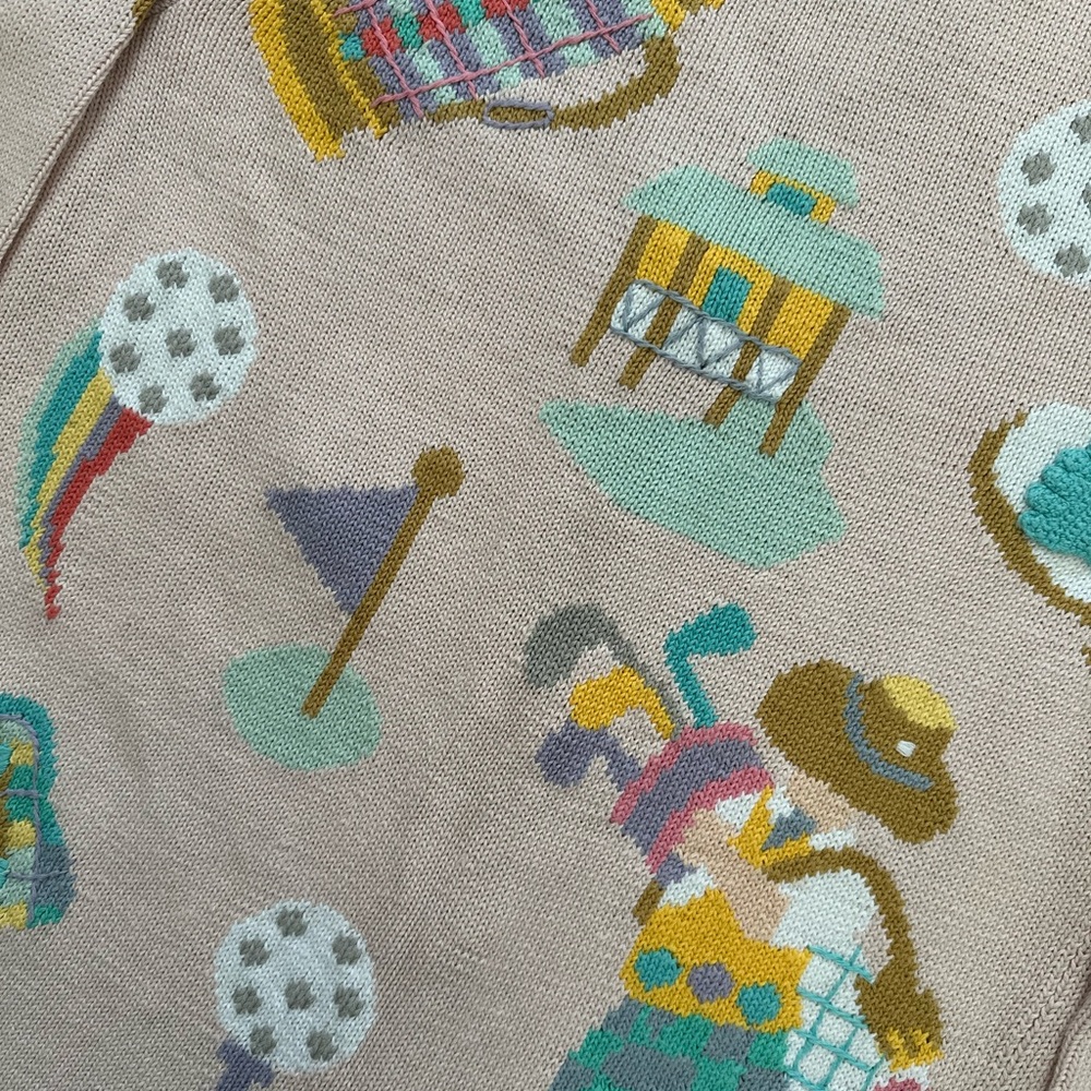 Vintage Berek 2 3D Knit Golf Cardigan Sweater Women’s M, Novelty Whimsical - Picture 6 of 10